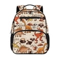 thumbnail image 1 of Uorisanigo Cute Dinosaur Coffee Kids Backpack for Ages 6-8, Large Capacity Preschool Rucksack with Front Zipper, Breathable Lightweight Backpack for Daily School, 1 of 7