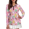 thumbnail image 1 of Uorisanigo Cute Easter Bunny Athletic Polo Workout Tops for Women Stylish Breathable Moisture Wicking Casual Tennis Activewear Quarter Zip Pullover Size S, 1 of 7