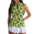 thumbnail image 1 of Uorisanigo Cute Ladybug Women's Golf Shirt Comfortable Polyester Spandex Fabric Women's Sleeveless Golf Tennis Shirts with Zipper Flower Daily Wear for Women, 1 of 7