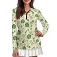 thumbnail image 1 of Uorisanigo Cute Lucky Leaf Women's Long Sleeve Golf Shirt Soft Casual Women's Dry-Fit Golf Polo Shirts Comfortable Outing Wear for Workout Sports Size XS, 1 of 7