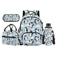 thumbnail image 1 of Uorisanigo Cute Penguin School Backpack 4-Piece Set for Boys, Large Capacity 17-Inch Bookbag with Water Bottle Holder, Picnic Lunch Bag and Pencil Case for Outdoor Travel, 1 of 7