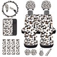 thumbnail image 1 of Uorisanigo Dachshund Print Set of 18 Auto Seat Protector Cover+Seatbelt Cover+Armrest Protector+Car Steering Covers+Gear Shift & Handbrake Covers+Headres+Keychains+Coaster for Women Men, 1 of 7