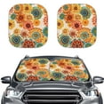 thumbnail image 1 of Uorisanigo Dahlia Print Automative Car Sun Shade Window Interior Decor 2pcs Sun Visor Protector Covers Anti-UV Car Sun Shade for Front Windshield Block Uv Rays Kids Girls, 1 of 7