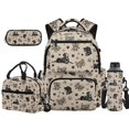thumbnail image 1 of Uorisanigo Dog Camo Bow Kids Backpack Set for Middle School Students, Water-Resistant Daypack with Insulated Meal Bag, Water Bottle Carrier and Pencil Box, Lightweight, 1 of 7