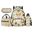 thumbnail image 1 of Uorisanigo Donut Hamster Kids Backpack with Lunch Bag and Water Bottle Holder, Breathable College Student Shoulder Bags with Adjustable Straps, Great for Boys and Girls, 1 of 7