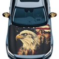 thumbnail image 1 of Uorisanigo Eagle Head American Flag Hood Covers for Cars and Side Rearview Mirror Cover 3 PCS Set Polyester Fabric Car Cover Car Decorations Universal Car Decoration and Protection, 1 of 6