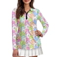thumbnail image 1 of Uorisanigo Easter Bunny Women's Long Sleeve Golf Shirt Size S Fashionable Quarter Zip Colorful Moisture Wicking Casual Tennis Activewear Soft Quarter Zip Pullover, 1 of 7