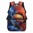 thumbnail image 1 of Uorisanigo Fire Basketball Kids School Backpack 17 Inch, Multifunctional Kids Bookbag for Ages 6-12, Lightweight with Padded Shoulder Straps, 1 of 7