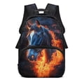 thumbnail image 1 of Uorisanigo Fire Horse 17 Inch Backpack for Boys Girls, Casual Basic Bookbag Large Capacity Back to School Bag for Preschool Elementary Kindergarten Schoolbag 6-12 Year Old, 1 of 7