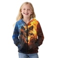 thumbnail image 1 of Uorisanigo Fire Wolf Hoodie Sweatshirt for Boys and Girls Casual Full Zip Hoodies Long Sleeve Hooded Lightweight Jacket with Pockets Athletic Tops Outerwear, 1 of 8