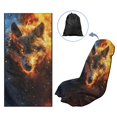 thumbnail image 1 of Uorisanigo Fire Wolf Print Car Seat Cover Protector Easy to Install Sweat-Absorbent Bucket Towel Seat Covers Fashion Auto Interior Universal Protector for Cars Truck Van SUV, 1 of 8