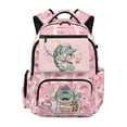 thumbnail image 1 of Uorisanigo Fish Camo Pink Kids Backpack for Girls Elementary School Travel, Breathable Large Capacity Bookbag with Side Water Bottle Pocket, Lightweight for Camping, 1 of 7