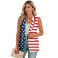 thumbnail image 1 of Uorisanigo Flag Print Women’s Sleeveless Vest Tops Size S Lightweight Blazer Vest for Women V Neck Blazers Suit Vests Top Fashion, 1 of 7