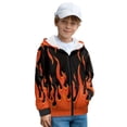 thumbnail image 1 of Uorisanigo Flame Print Girls Boys Zip Up Hoodie with Pockets Lightweight Kids Jacket Casual Long Sleeve Hooded Sweatshirt School Party Birthday Vacation Clothing, 1 of 8