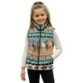 thumbnail image 1 of Uorisanigo Fleece Jacket Vest for Boys Girls, Casual Full Zipper Kids Aztec Western Horse Jackets, Soft Puffy Sleeveless Vests Warm Outwear Fashion Fall Winter Clothes 2-12 Years, 1 of 7