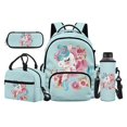 thumbnail image 1 of Uorisanigo Floral Horse Kids School Backpack Book Bag with Insulated Lunch Box & Pencil Case & Water Bottle Sling Bag Casual School Bag Set for Youth Primary School Students - 4 Pack, 1 of 7