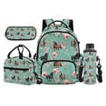 thumbnail image 1 of Uorisanigo Floral Horse Print Backpack Set for Primary Students 4 Piece Set Breathable Lightweight School Bag with Matching Lunch Box Pencil Case and Water Bottle Holder, 1 of 7