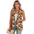 thumbnail image 1 of Uorisanigo Floral Print Women's Vest Suit Button Down with Pockets Waistcoat Vest for Women Size L Loose Sleeveless Vests Blazer Casual, 1 of 7
