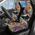 thumbnail image 1 of Uorisanigo Front Car Seat Cover - Soft Fuzzy Fur Floral Hummingbird Front Bucket Seat Covers Universal Fit for Most Cars, SUVs, Trucks, and Vans, Car Accessories Cushions, 1 of 7