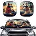 thumbnail image 1 of Uorisanigo Funny Animal Driving Style Car Sun Shade Windshield Pack of 2 Foldable Front Window Sun Visor Car Protector Easy to Store Sunlight Blocker Reflective Sun Visor Auto Accessories, 1 of 7