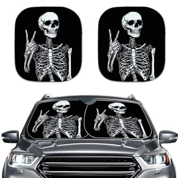 Uorisanigo Funny Bier Skull Print Automotive Car Sun Shade Window Portable Sun Visor Sunlight Protector Washable Front Window Cover Sun Visor Keeping Your Vehicle Cooler