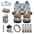 thumbnail image 1 of Uorisanigo Funny Cow Vehicle Seat Protector for Car Seat Unique Car Seat Cover Full Set Car Seat Belt Cover,Car Steering Wheel Cover,Car Cup Holder,Car Trash Can Car Decor Gift for Holiday, 1 of 7