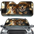 thumbnail image 1 of Uorisanigo Funny Dog Animal Driving Print Sun Shade for Car Windshield Portable Automotive Auto Sunshade Sun Shield Easy to Clean Windshield Cover Block UV Rays and Heat to Keep Vehicle Cool, 1 of 7