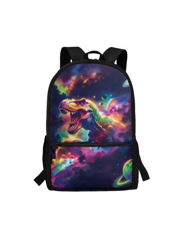Galaxy T-Rex School Backpack for Boy Girl 5-12 Year Large Capacity Lightweight School Bag Travel Sports Casual Daypack Fashion Accessory for Schools, Travel & Sports