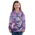 thumbnail image 1 of Uorisanigo Girls' 1/4 Zipper Sweatshirts Oversized Purple Flowers Koala Quarter Zip Pullover Jacket Fall Spring Outfits Clothes Long Sleeve Pullover Top Athletic Shirts Outerwear, 1 of 7