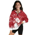 thumbnail image 1 of Uorisanigo Girls' 1/4 Zipper Sweatshirts Oversized Sweatshirts Casual Long Sleeve Workout Shirts Quarter Zip Hoodies for Fall Winter Spring - Musical Santa Claus Snowman, 1 of 7