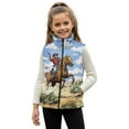 thumbnail image 1 of Uorisanigo Girls Boys Zippered Vest Sleeveless Zip Front Cowboy Horse Jacket Fashion Trendy Clothes Age 2-12 Soft and Lightweight Kids Waistcoat Tops Fall Winter Warm Outwear, 1 of 7