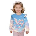 thumbnail image 1 of Uorisanigo Girls Crewneck Ruffle Sleeve Sweatshirt Fall Fashion Pullover Sweaters Casual Blue Dragon Print T-Shirts Toddler Sweatshirt Tops 1-8 Years, 1 of 7