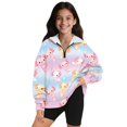 thumbnail image 1 of Uorisanigo Girls Half Zip Collar Sweatshirts Fall Winter Clothes Athletic Tops Oversized School Rainbow Newt Quarter Zipper Cropped Sweatshirt with Long Sleeve Pullover Sweaters, 1 of 7