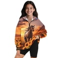 thumbnail image 1 of Uorisanigo Girls Half Zip Pullover Sweatshirt Casual Sunflower Horse Long Sleeve Lapel Zipper Sweatshirt Soft Lightweight Oversized Sweatshirts Pullover Jackets Outerwear Size 13-14, 1 of 7