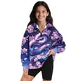 thumbnail image 1 of Uorisanigo Girls Half Zip Pullover Sweatshirt Oversized Cherry Blossom Snake Long Sleeve Pullover Top Outerwear No Hood Fashion Drop Shoulder Jackets Hoodies Fall Clothes, 1 of 7