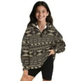 thumbnail image 1 of Uorisanigo Girls Half Zip Pullover Sweatshirt Oversized Southwestern Aztec Tribal Long Sleeve Pullover Top Outerwear No Hood Fashion Drop Shoulder Jackets Hoodies Fall Clothes, 1 of 7