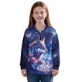 thumbnail image 1 of Uorisanigo Girls Half Zip Sweatshirt Fall Trendy Long Sleeve Pullover Crop Tops Comfortable Galaxy Floral Wolf Quarter Zipper Hoodies Athletic Shirts Top Hoodies Winter Clothes, 1 of 7