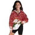 thumbnail image 1 of Uorisanigo Girls Oversized Sweatshirts Half Zip Pullover Sweatshirt Casual Christmas Snowman Lights Print Long Sleeve Pullover Top Drop Shoulder Jackets Hoodies Fall Clothes Athletic Tops, 1 of 7