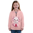thumbnail image 1 of Uorisanigo Girls Oversized Sweatshirts Milk Tea Axolotl Half Zip Pullover Sweatshirt Casual Long Sleeve Pullover Top Fall Fashion Outfits Clothes Quarter Zip Hoodies Athletic Tops, 1 of 7