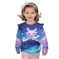 thumbnail image 1 of Uorisanigo Girls Sweatshirt Ruffle Long Sleeve Galaxy Whale Axolotl Pullover Sweater Tops Oversized Shirts Sweatshirt Fall Winter Clothes Kids Pullover Hoodies, 1 of 7