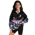 thumbnail image 1 of Uorisanigo Girls Sweatshirts Fashion Long Sleeve Pullover Crop Tops Oversized Floral Butterfly Quarter Zip Sweatshirts School Cropped Pullover Hoodies for Sports and Daily Wear, 1 of 7