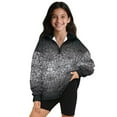 thumbnail image 1 of Uorisanigo Girls Sweatshirts Soft Long Sleeve Pullover Crop Tops Oversized School Gray Spider Web Quarter Zip Hoodies for Fall Winter Spring Outerwear Jacket Size 7-8, 1 of 7