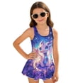 thumbnail image 1 of Uorisanigo Girls Swimsuit One Piece Cute Dragon Modest Beach Swim Dress with Skirt Sleeveless Bathing Suit Swimwear Pool Party, Size 3-4, 1 of 6