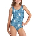 thumbnail image 1 of Uorisanigo Girls Swimsuits Blue and White Sea Turtle Size 11-12 Polyester and Spandex Bathing Suit Swimwear for Kids Crossback Straps Swimwear, 1 of 7