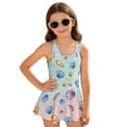 thumbnail image 1 of Uorisanigo Girls Swimsuits Merimaid Scale and Shell Size 12-13 Back Strap Bathing Suit Skirted Polyester and Spandex Fabric Beach Swimwear, Merimaid Scale Print, 1 of 6