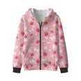 thumbnail image 1 of Uorisanigo Girls Zip Up Hoodies Boys Strawberry Daisy Sweatshirt Jacket Casual Long Sleeve Hooded Sweatshirts Pullover Shirts with Front Pocket School Sweater, 1 of 7