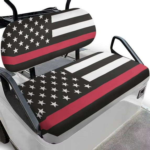 Uorisanigo Golf Cart Seat Breathable Seat Cushion Front Sets Elastic Golf Cart Seat Covers Club Car American Honoring Firefighter Flag Fit for EZGO/Yamaha/Club Car and More Golf Carts