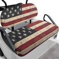 thumbnail image 1 of Uorisanigo Golf Cart Seat Cover Sets 2 PCS Include Bench Seat Cushion and Backrest Cover, Universal Retro American Flag Golf Cart Seats Protection with Adjustable Rope, 1 of 7
