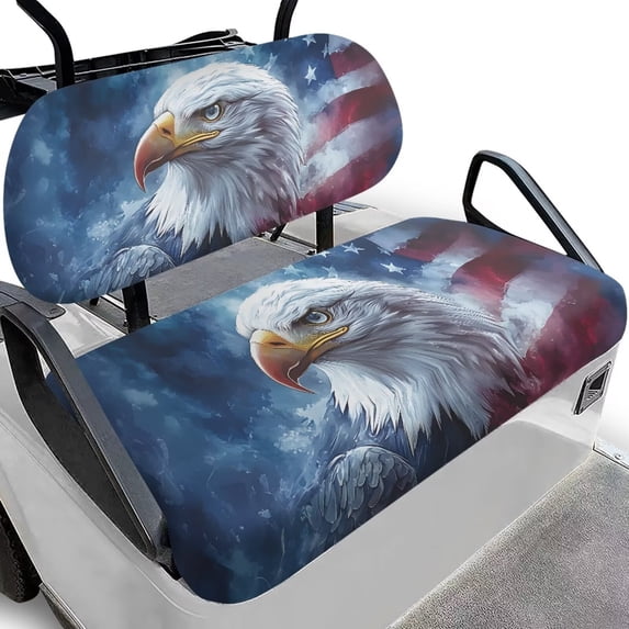 Uorisanigo Golf Cart Seat Cover Sets, Universal Club Car and More 2-Seater Golf-Carts, Anti-Hot Golf Cart Front Seats Cover, Easy to Install Seat Cushion and Backrest Pad