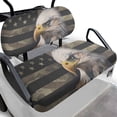 thumbnail image 1 of Uorisanigo Golf Cart Seat Cover Sets Universal Fit Club Car and More 2-Seater Golf Carts Bench Bald Eagle American Flag Seat Covers Kit Breathable Washable Polyester Mesh Cloth, 1 of 7